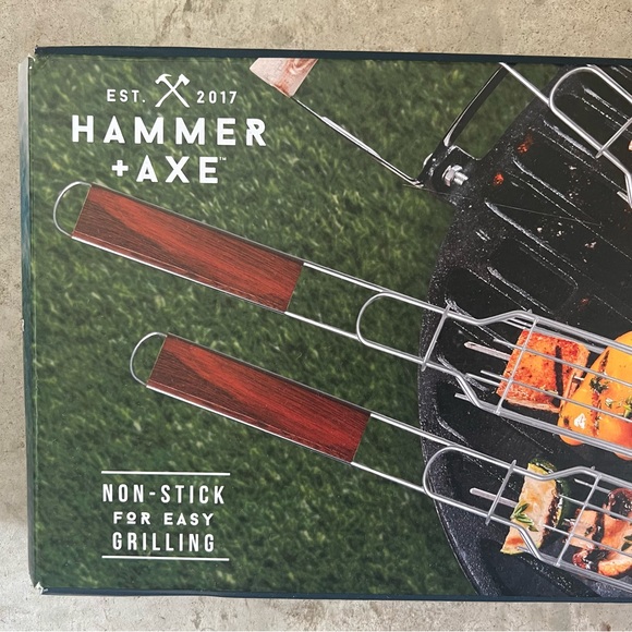 Hammer+Axe 4-Piece Kebab Basket, Non-Stick For Outdoor Grilling NWT - Picture 7 of 11